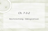 Ch. 7-3-2 Restricting Immigration.  Nativists argued that immigrants took jobs from native-born workers  Threatened American religious, political, and.