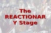 The REACTIONARY Stage. THIRD STAGE 1795-1799 Thermidorian reaction Churches re-opened Jacobin clubs closed Politically corrupt / continued instability.