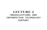 LECTURE 2 ORGANIZATIONS AND INFORMATION TECHNOLOGY SUPPORT.