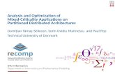 Analysis and Optimization of Mixed-Criticality Applications on Partitioned Distributed Architectures Domițian Tămaș-Selicean, Sorin Ovidiu Marinescu and.