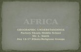 GEOGRAPHIC UNDERSTANDINGS Factory Shoals Middle School Mr. L. Smith Day 14-17 Ethnic/Religious Groups.