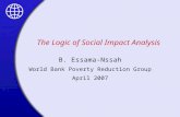 The Logic of Social Impact Analysis B. Essama-Nssah World Bank Poverty Reduction Group April 2007.