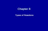 Chapter 8 Types of Reactions. I. Introduction A.There are 5 basic reaction types: 1) Combination 2) Decomposition 3) Single Replacement 4) Double Replacement.