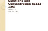 Solutions and Concentration (p123 -136) Lesson 2 Dec 7 th – 8 th.
