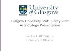 Glasgow University Staff Survey 2012 Arts College Presentation Ian Black, HR Director University of Glasgow.
