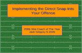 Implementing the Direct Snap Into Your Offense 2009 Nike Coach of The Year Jack Gregory © 2009.