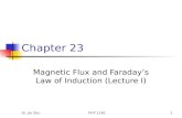 Dr. Jie ZouPHY 11611 Chapter 23 Magnetic Flux and Faraday’s Law of Induction (Lecture I)