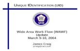 U NIQUE ID ENTIFICATION (UID) Wide Area Work Flow (WAWF) Update March 9-10, 2004 James Craig jcraig@caci.com.