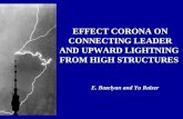 E. Bazelyan and Yu Raizer EFFECT CORONA ON CONNECTING LEADER AND UPWARD LIGHTNING FROM HIGH STRUCTURES.