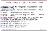 Chp. 21-1 Chemistry 121 Winter 2009 LA Tech Introduction to Organic Chemistry and Biochemistry Instructor Dr. Upali Siriwardane (Ph.D. Ohio State) E-mail: