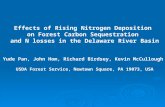 Effects of Rising Nitrogen Deposition on Forest Carbon Sequestration and N losses in the Delaware River Basin Yude Pan, John Hom, Richard Birdsey, Kevin.