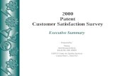 2000 Patent Customer Satisfaction Survey Executive Summary Prepared by: Westat 1650 Research Blvd. Rockville, MD 20850 USPTO Center for Quality Services.