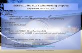 IEEE802.1 and 802.3 joint meeting proposal September 17 th ~20 th, 2007 Period –September 17 th ~ 20 th, 2007 –Not available: Week of 24 th (Korean Thanks.