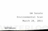 UW Senate Environmental Scan March 28, 2011. Local Overview Record Co-op Enrolment in Winter term 5,517, including 2,389 from Engineering – the most students.