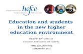 Education and students in the new higher education environment HEFCE Annual Meeting 22 November 2012 Heather Fry, Director (Education, Participation and.