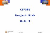 University of Sunderland CIF301 Unit 5 CIF301 Project Risk Unit 5.
