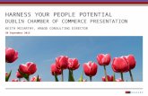 HARNESS YOUR PEOPLE POTENTIAL DUBLIN CHAMBER OF COMMERCE PRESENTATION KEITH MCCARTHY, HR&OD CONSULTING DIRECTOR 30 September 2015.