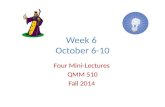 Week 6 October 6-10 Four Mini-Lectures QMM 510 Fall 2014.