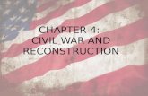 CHAPTER 4: CIVIL WAR AND RECONSTRUCTION. I. Growth of Slavery A.Industrial Revolution A.Mid 1700s to early 1800s B.North – Factories C.South – Cotton.
