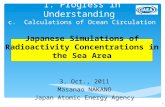 1. Progress in Understanding c. Calculations of Ocean Circulation Japanese Simulations of Radioactivity Concentrations in the Sea Area 3, Oct., 2011 Masanao.