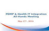 PDMP & Health IT Integration All-Hands Meeting May 27 th, 2014.
