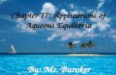 Chapter 17: Applications of Aqueous Equilibria By: Ms. Buroker.