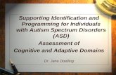 Supporting Identification and Programming for Individuals with Autism Spectrum Disorders (ASD) Assessment of Cognitive and Adaptive Domains Dr. Jane Doelling.