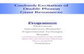 Coulomb Excitation of Double Phonon Giant Resonances Programme Motivation Introductory Remarks Experimental Technique Results Coulomb excitation of the.