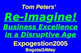Tom Peters’ Re-Imagine! Business Excellence in a Disruptive Age Expogestion2005 Bogota/24May.