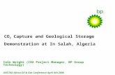 CO 2 Capture and Geological Storage Demonstration at In Salah, Algeria Iain Wright (CO2 Project Manager, BP Group Technology) UNCTAD Africa Oil & Gas Conference.