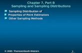 1 1 Slide © 2005 Thomson/South-Western Chapter 7, Part B Sampling and Sampling Distributions Other Sampling Methods Other Sampling Methods Sampling Distribution.