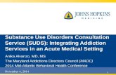 November 4, 2014 1 Substance Use Disorders Consultation Service (SUDS): Integrating Addiction Services in an Acute Medical Setting Anika Alvanzo, MD, MS.