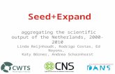 Seed+Expand aggregating the scientific output of the Netherlands, 2000-2010 Linda Reijnhoudt, Rodrigo Costas, Ed Noyons, Katy Börner, Andrea Scharnhorst.