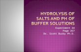 Experiment 24 Page 257 Dr. Scott Buzby Ph.D..  Learn about the concept of hydrolysis  Acids  Bases  Hydrolysis  Gain a familiarity with acid-base.