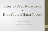 Peer to Peer Networks Distributed Hash Tables Chord, Kelips, Dynamo Galen Marchetti, Cornell University.