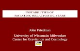 INSTABILITIES OF ROTATING RELATIVISTIC STARS John Friedman University of Wisconsin-Milwaukee Center for Gravitation and Cosmology.