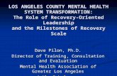 LOS ANGELES COUNTY MENTAL HEALTH SYSTEM TRANSFORMATION: The Role of Recovery-Oriented Leadership and the Milestones of Recovery Scale Dave Pilon, Ph.D.