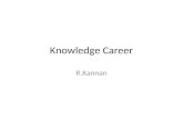 Knowledge Career R.Kannan. Overview There can be multiple career paths within the KM field. At the various levels, any given knowledge worker within the.
