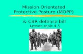 Mission Orientated Protective Posture (MOPP) & CBR defense bill Lesson topic 4.5.