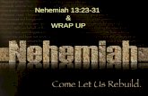 Nehemiah 13:23-31 & WRAP UP. Timeline of Nehemiah Chapter 13 20 th year of Artaxerxes 32 nd year of Artaxerxes Nehemiah returns to Jerusalem Nehemiah.