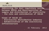 Www.salga.org.za 1 Addressing the dual regulatory system between NERSA and Municipalities on supply and distribution of electricity - the role and contribution.