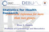 Statistical Inference for more than two groups Peter T. Donnan Professor of Epidemiology and Biostatistics Statistics for Health Research.