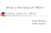 What is the twist of TMDs? Como, June 12, 2013 Oleg Teryaev JINR, Dubna.