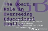The Board’s Role in Overseeing Educational Quality Peter Eckel, AGB Vicki Golich, Metropolitan State University Denver Jeremy Haefner, Rochester Institute.