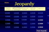 Jeopardy Properties Of Matter States of Matter/ Physical & Chem- ical Changes Mixtures and Solutions Separating Mixtures Wild Card Q $100 Q $200 Q $300.