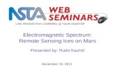 LIVE INTERACTIVE LEARNING @ YOUR DESKTOP December 19, 2011 Electromagnetic Spectrum: Remote Sensing Ices on Mars Presented by: Rudo Kashiri.