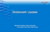 Shibboleth Update Michael R Gettes, Duke University On behalf of the shib project team.