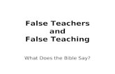 False Teachers and False Teaching What Does the Bible Say?
