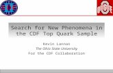 Search for New Phenomena in the CDF Top Quark Sample Kevin Lannon The Ohio State University For the CDF Collaboration.