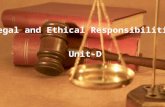 Legal and Ethical Responsibilities Unit-D. 2H04.Apply appropriate legal & ethical behaviors. Specific Objectives: 2H04.01Analyze legal roles and responsibilities.